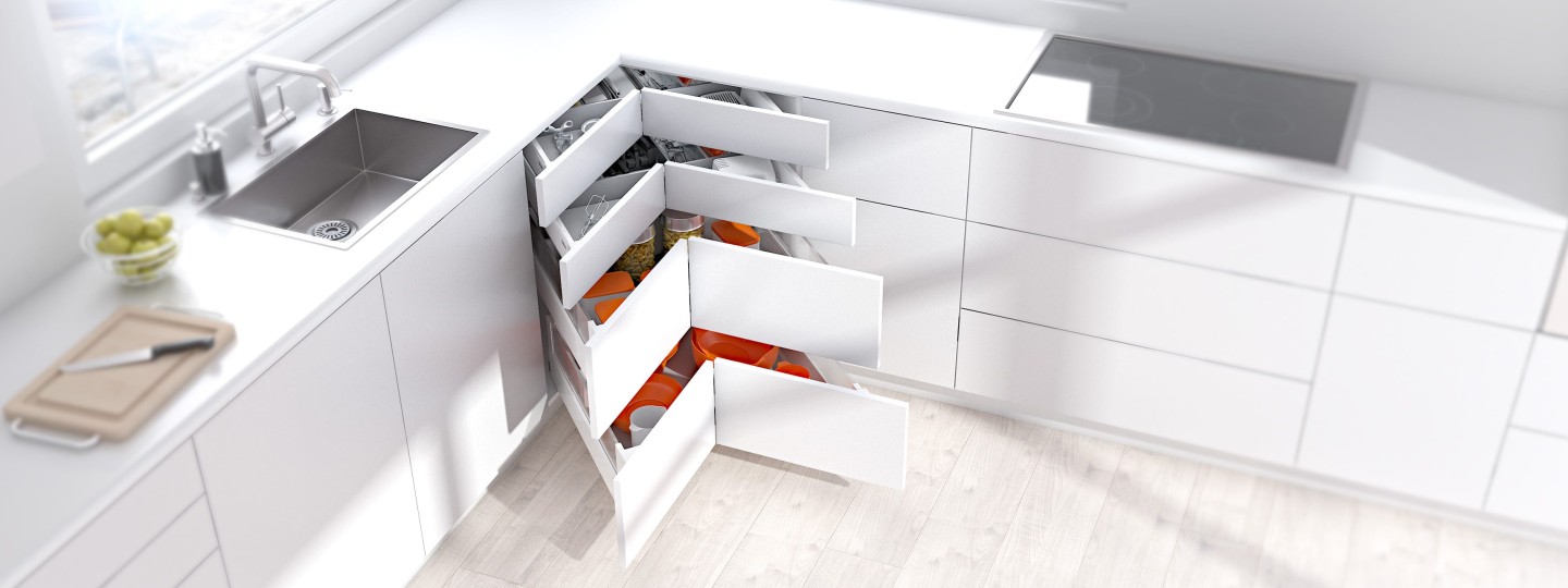 SPACE CORNER cabinet for kitchen utensils | Blum
