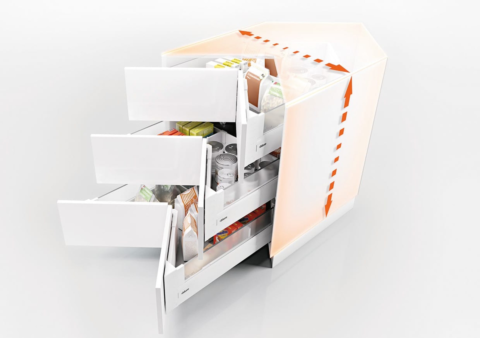 Eckschrank SPACE CORNER für Vorräte | Blum
