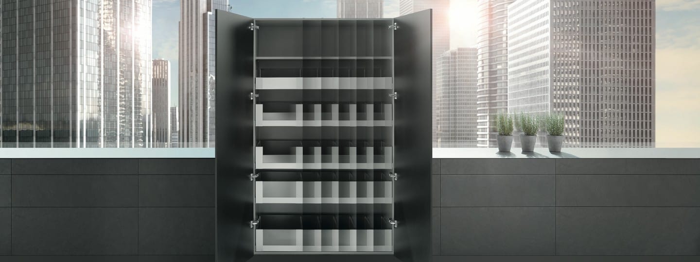 Шкаф-колонка Blum может быть любых размеров в зависимости от потребностей