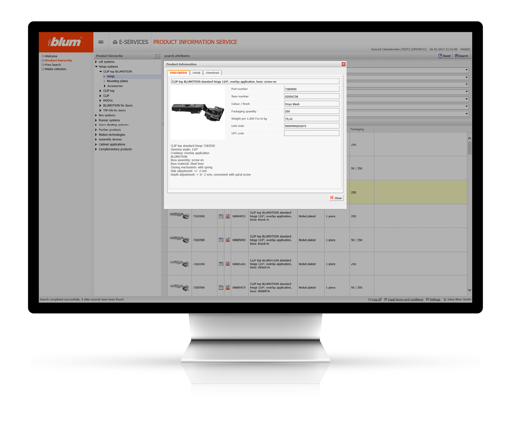 Product Database Blum