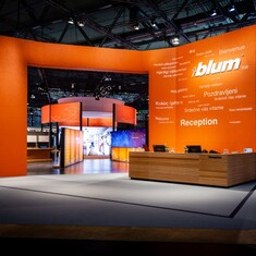 Blum-Stand auf der interzum in Köln
