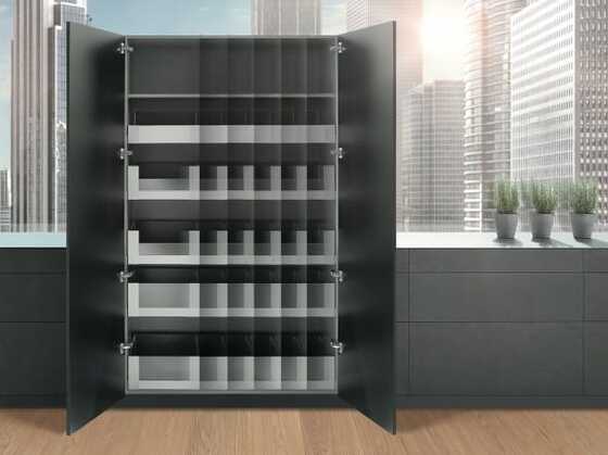 SPACE TOWER läßt sich jedem Stauraumbedarf anpassen