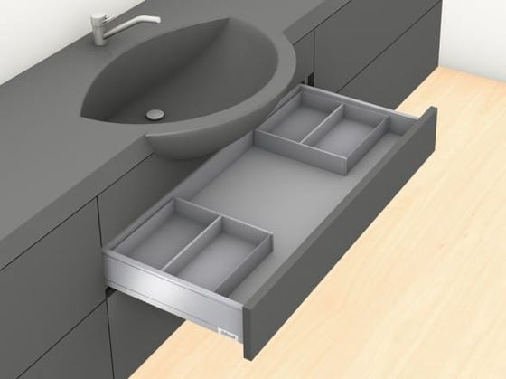 Cadres acier pour tiroirs simples peu profonds AMBIA-LINE de Blum